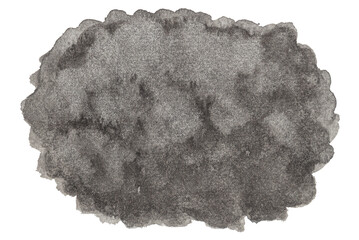 Cutout watercolor painting on paper. Black watercolor painting on paper.