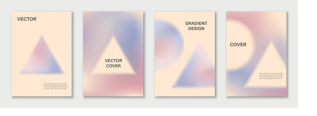 Moder design, gradient illustrations set for wall decoration, social media, banner, postcard, cover, background