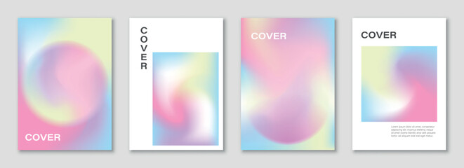 Moder design, gradient illustrations set for wall decoration, social media, banner, postcard, cover, background