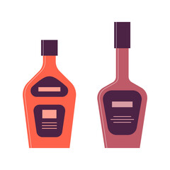 Bottle of liquor, great design for any purposes. Flat style. Color form. Party drink concept. Simple image shape