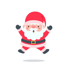 cartoon santa wearing red knitted hat for decorating Christmas greeting cards