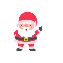 cartoon santa wearing red knitted hat for decorating Christmas greeting cards