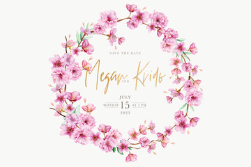 beautiful cherry blossom wreath and frame design