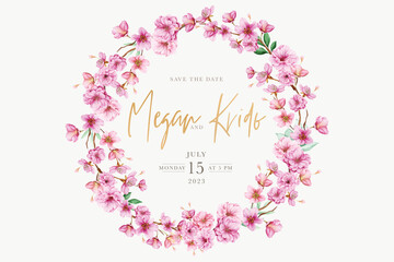 beautiful cherry blossom wreath and frame design