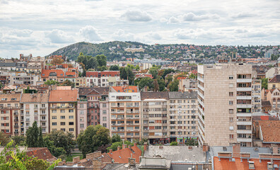 Fototapeta premium View of the city of Budapest from above in autumn, in Budapest, Hungary.
