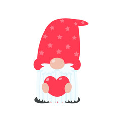 Christmas gnome. A little gnome wearing a red woolen hat. celebrate on christmas