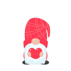 Christmas gnome. A little gnome wearing a red woolen hat. celebrate on christmas