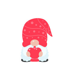 Christmas gnome. A little gnome wearing a red woolen hat. celebrate on christmas