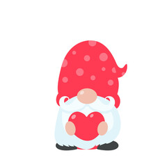Christmas gnome. A little gnome wearing a red woolen hat. celebrate on christmas