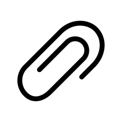 Attachment outline icon. Black and white item from set, linear vector.