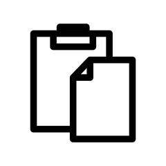 Paste outline icon. Black and white item from set, linear vector.