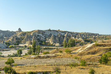 Naklejka premium Mountains of Cappadocia, Turkey, Goreme village