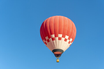 Hot air balloon flight over Cappadocia, Turkey, Goreme village, hot air balloon parade