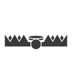Trap with spikes for hunting animals glyph icon isolated on white background.Vector illustration.