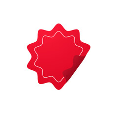 Fototapeta premium red basic shape for new product stickers special offer label