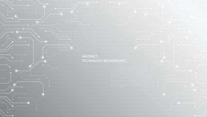 Grey white Abstract technology background, Hi tech digital connect, communication, high technology concept, science, technology background
