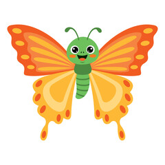 Flat Drawing Of A Butterfly