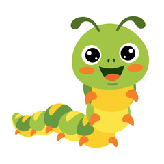Cartoon Illustration Of A Caterpillar