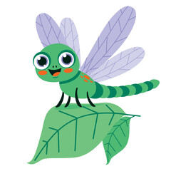 Cartoon Illustration Of A Dragonfly