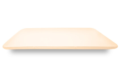 Brown square ceramics plate isolated on white background.