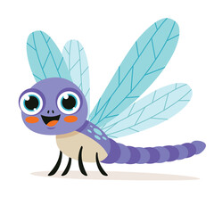 Cartoon Illustration Of A Dragonfly