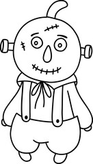 Cute Halloween Pumpkin, Pumpkin kid doy and girl illustration, Halloween decorations