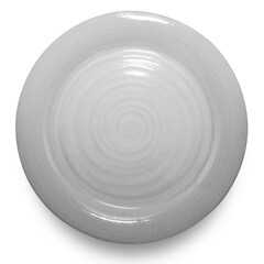 Fototapeta na wymiar Grey circle ceramics plate isolated on white background.