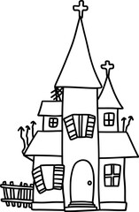 Naklejka premium haunted house, Halloween decorations
