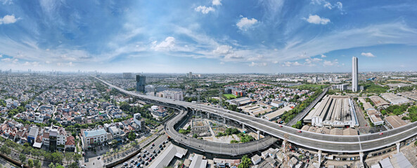 Beautiful panorama of new elevated toll in Jakarta
