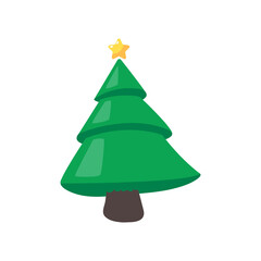 Christmas tree. A pine tree decorated with colorful lights to celebrate Christmas.