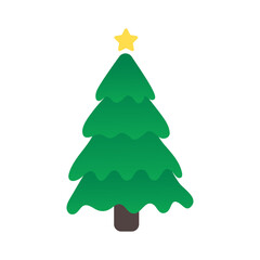 Christmas tree. A pine tree decorated with colorful lights to celebrate Christmas.