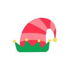 Fototapeta premium Christmas hat. Green elf hat to decorate your head at Christmas parties.