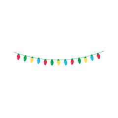 Fototapeta premium Christmas lights vector. Colorful light bulbs for Christmas decorations.