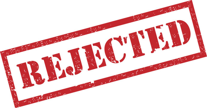 Rejected Stamp. Red Text Rubber Stamp Ink - Vector.