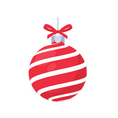 red christmas ball vector with white pattern for christmas celebration