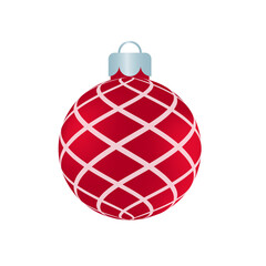 red christmas ball vector with white pattern for christmas celebration