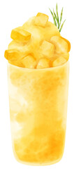 mango smoothie summer drink watercolor