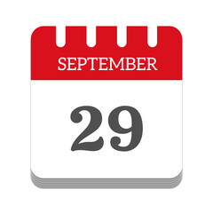 September 29 calendar flat icon