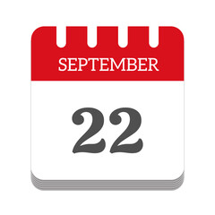 September 22 calendar flat icon