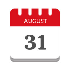 August 31 calendar flat icon