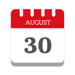 August 30 calendar flat icon