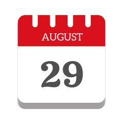 August 29 calendar flat icon