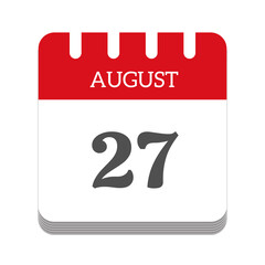 August 27 calendar flat icon