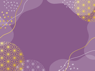 敬老の日 背景 フレーム おしゃれ 紫 曲線 和風  抽象的 手描き