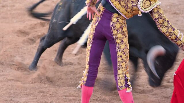 Traditional corrida - bullfighting in spain. High quality 4k footage