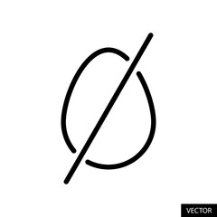 Eggless, Egg free, No egg, Veg food symbol vector icon in line style design for website design, app, UI, isolated on white background. Editable stroke. Vector illustration.