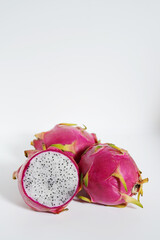 Dragon Fruit isolated on white background.