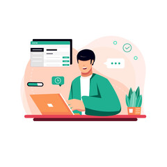 Flat design accept tasks concept illustration