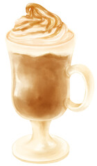 Latte macchiato Coffee drink watercolor