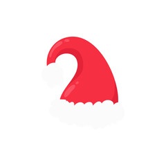 Santa hat. A knitted hat for snow protection during the Christmas season.